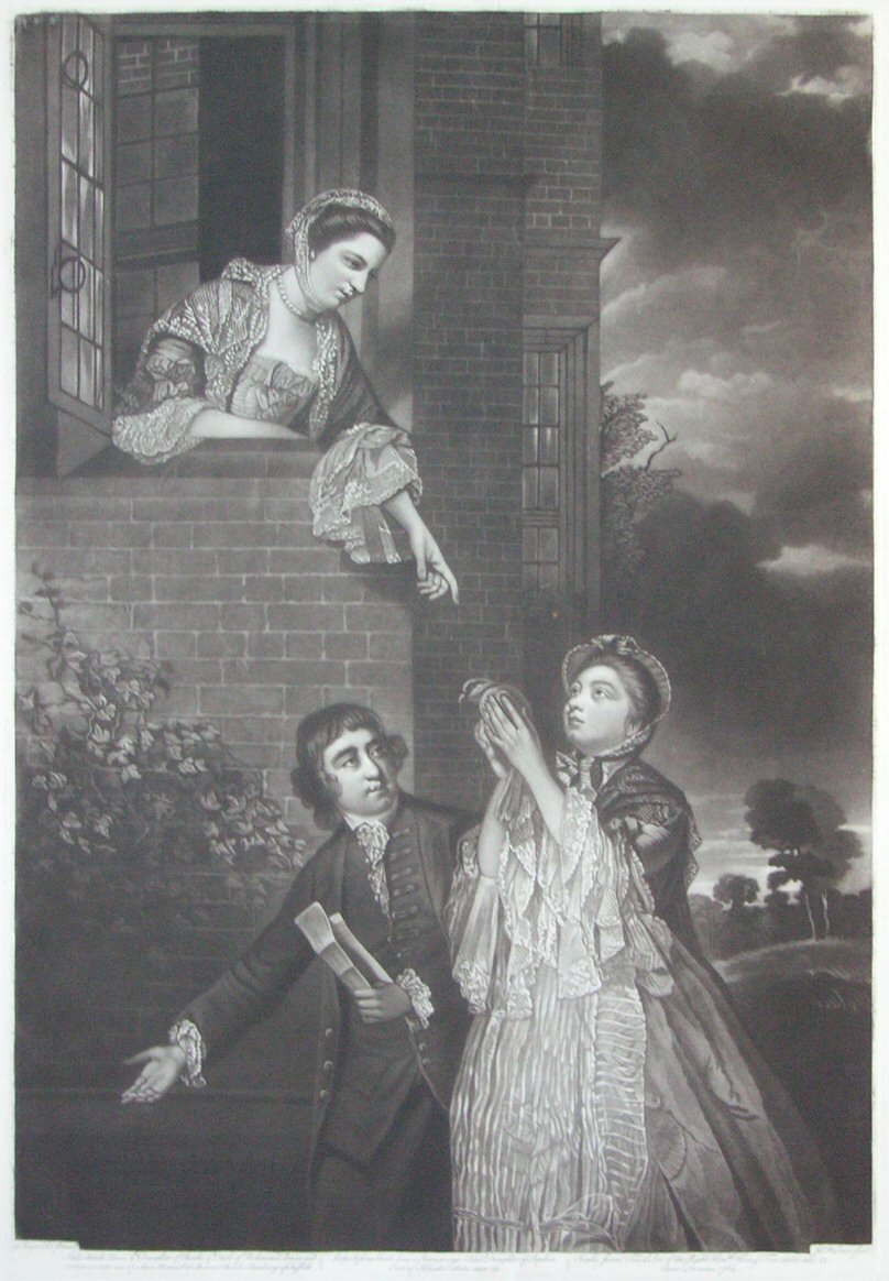 Mezzotint - Lady Sarah Lenox, Lady Susan Strangways, and Charles James Fox - Watson